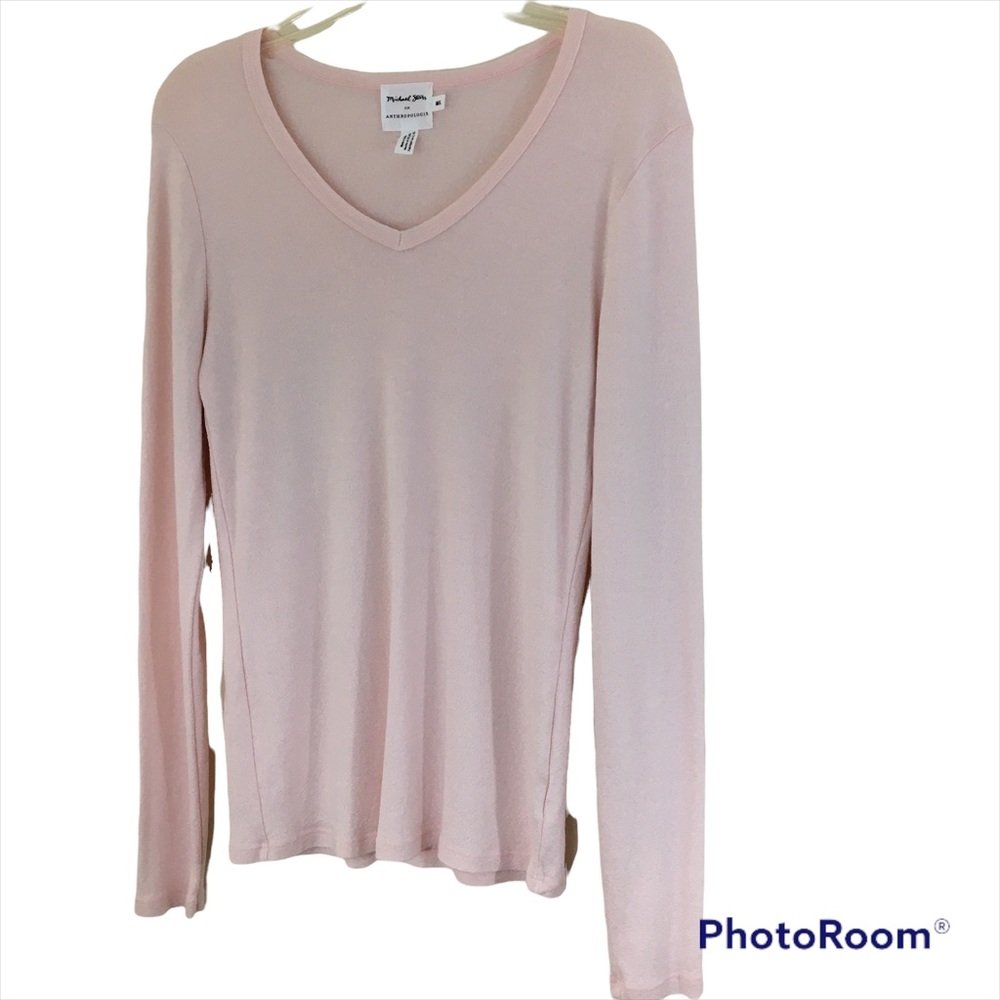 Michael Stars X Anthro Stars Shine Long Sleeve Tee Shirt Pink Size Medium Large